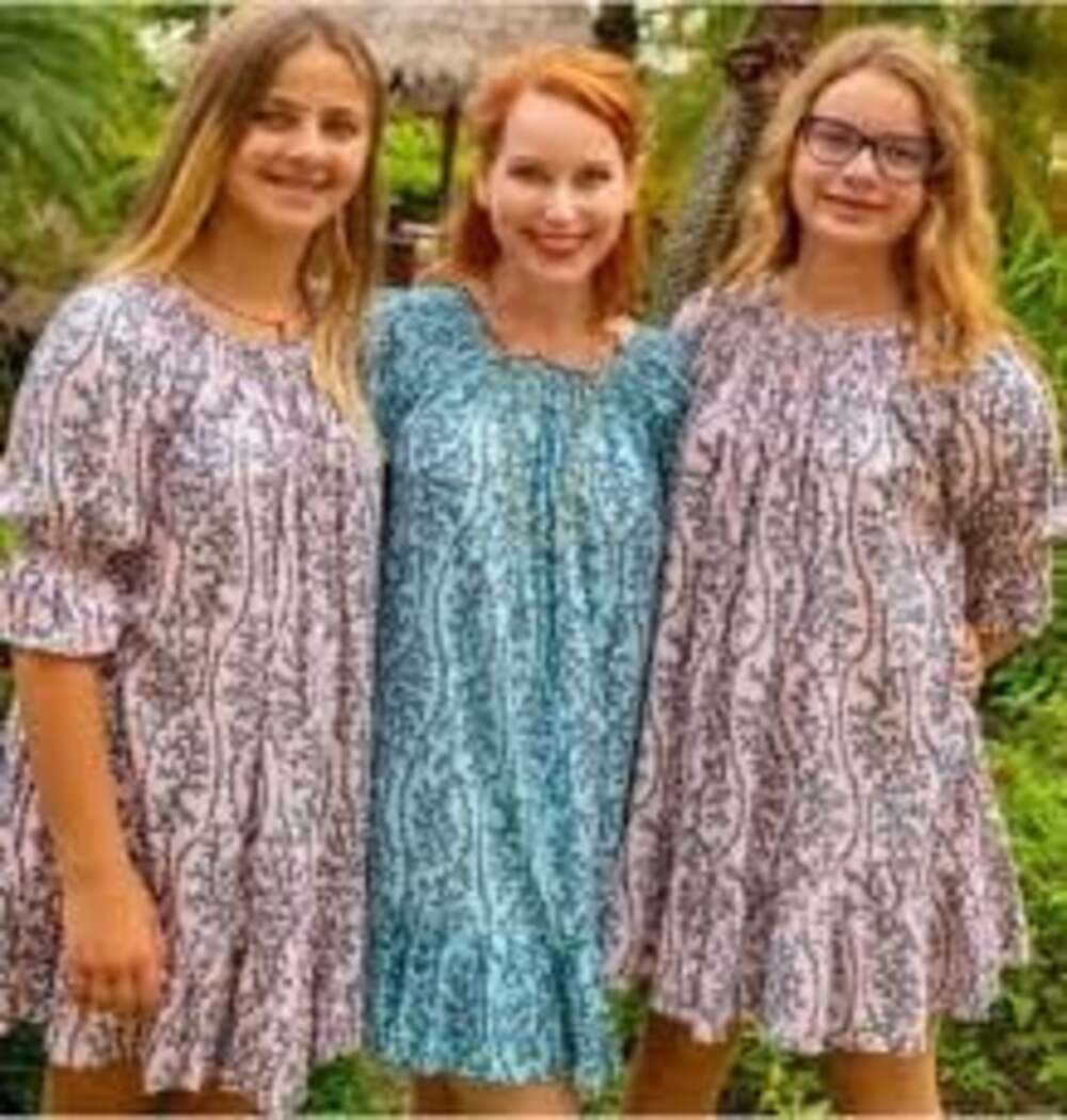 Lani Hawaii Off-Shoulder Coral Print Rayon Mini Dress